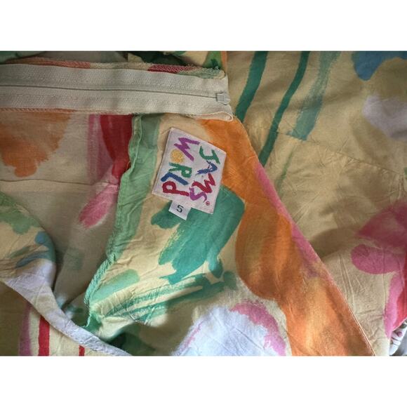 Jams Word Vintage Yelllow Multi Parrot Birds Paradise Tank Mini Dress Size 5 - Picture 3 of 9